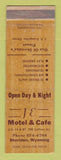 Matchbook Cover - JE Motel Cafe Sheridan WY
