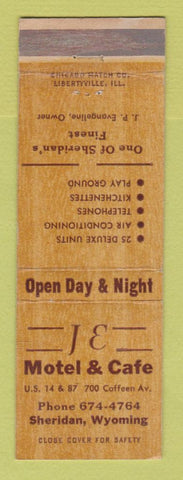 Matchbook Cover - JE Motel Cafe Sheridan WY