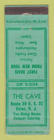 Matchbook Cover - The Cave Union NJ restaurant WEAR