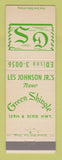 Matchbook Cover - Les Johnson Jr's Green Shingle Harvey IL