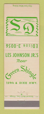 Matchbook Cover - Les Johnson Jr's Green Shingle Harvey IL