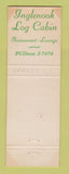 Matchbook Cover - Les Johnson Jr's Green Shingle Harvey IL