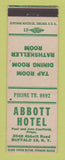 Matchbook Cover - Abbott Hotel Buffalo NY WEAR