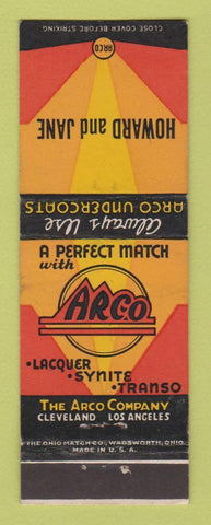 Matchbook Cover - Arco Undercoats Lacquer Transo Cleveland OH