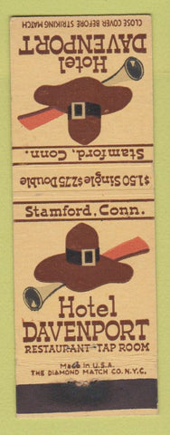 Matchbook Cover - Hotel Davenport Stamford CT