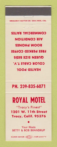 Matchbook Cover - Royal Motel Tracy CA