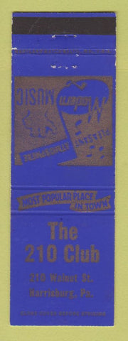 Matchbook Cover - The 210 Club Harrisburg PA