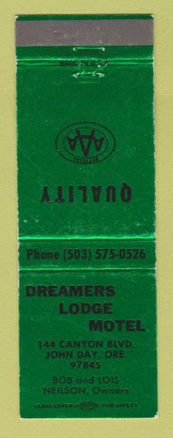 Matchbook Cover - Dramers Lodge Motel John Day OR