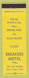 Matchbook Cover - Breakers Motel Morro Bay CA YELLOW