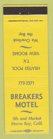 Matchbook Cover - Breakers Motel Morro Bay CA YELLOW