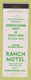 Matchbook Cover - Ranch Motel Okeechobee FL