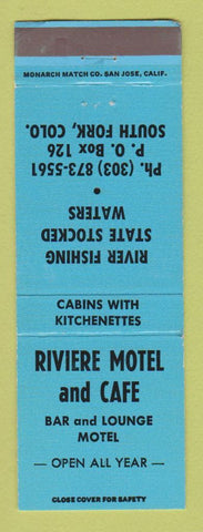 Matchbook Cover - Riviere Motel Cafe South Fork Colorado WEAR