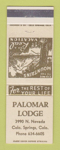 Matchbook Cover - Palomar Lodge Colorado Springs
