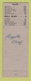 Matchbook Cover - Bell Glen Cabins Restaurant Piercy CA