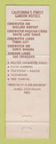 Matchbook Cover - Edgewater Inn Garden Hotel Oakland CA Transwestern Hotels