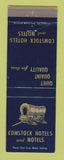 Matchbook Cover - Comstock Hotels Motels Covered Wagon