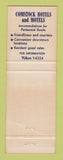 Matchbook Cover - Comstock Hotels Motels Covered Wagon