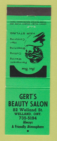 Matchbook Cover - Gert's Beauty Salon Welland ON