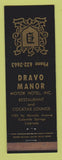 Matchbook Cover - Dravo Manor Motor Hotel Colorado Springs WEAR