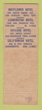 Matchbook Cover - Hotels Mayflower Leamington Gaylord Los Angeles Oakland CA