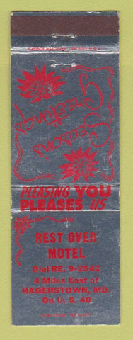 Matchbook Cover - Rest Over Motel Hagerstown MD Christmas