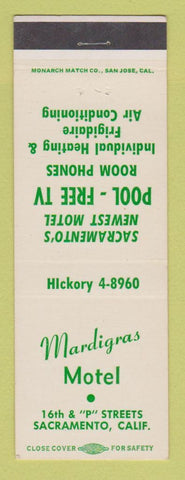 Matchbook Cover - Mardigras Motel Sacramento CA
