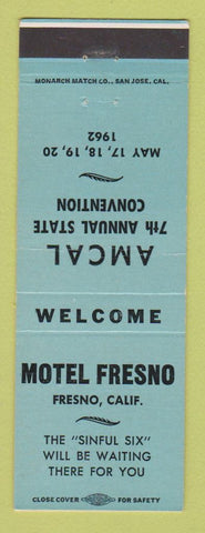 Matchbook Cover - Motel Fresno CA AMCAL Convention 1962