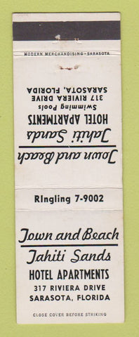 Matchbook Cover - Town and Beach Tahiti Sands Hotel Apartments Sarasota FL