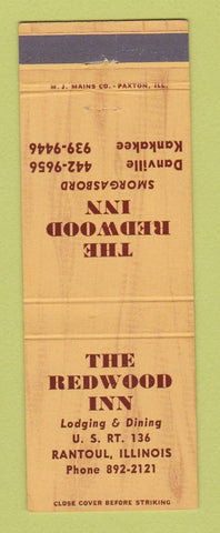 Matchbook Cover - Redwood Inn Rantoul IL
