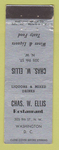 Matchbook Cover - Chas Ellis Restaurant Washington DC WEAR