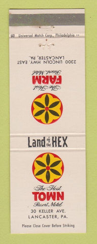 Matchbook Cover - Host Town Resort Motel Lancaster PA