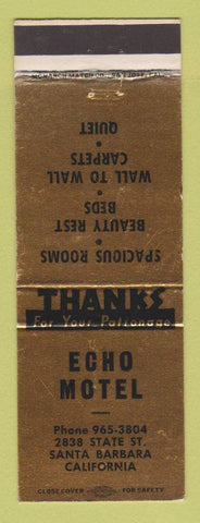 Matchbook Cover - Echo Motel Santa Barbara CA