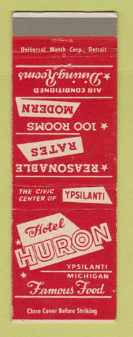 Matchbook Cover - Hotel Huron Ypsilanti MI