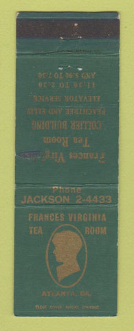 Matchbook Cover - Frances Virginia Tea Room Atlanta GA WORN