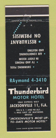 Matchbook Cover - Thunderbird Motor Hotel Jacksonville FL