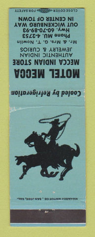 Matchbook Cover - Motel Mecca Indian Store Out Wickeburg Way AZ WEAR