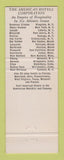 Matchbook Cover - Francis Scott Key Hotel Frederick MD