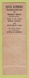 Matchbook Cover - Hotel Kenmore Boston MA CREASES
