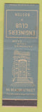 Matchbook Cover - Engineers Club Boston MA