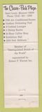 Matchbook Cover - Chase Park Plaza Hotel St Louis MO