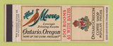 Matchbook Cover - Moore Hotel Restaurant Ontario OR