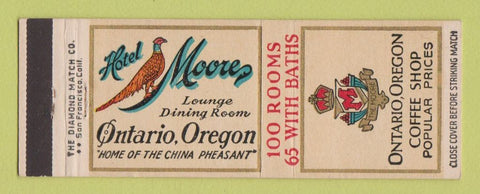 Matchbook Cover - Moore Hotel Restaurant Ontario OR