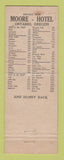 Matchbook Cover - Moore Hotel Restaurant Ontario OR