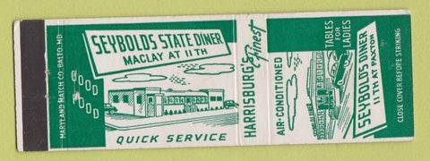 Matchbook Cover - Seybold's Diner Harrisburg PA