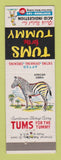Matchbook Cover - Tums Antacid African Zebra