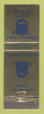 Matchbook Cover - Edgewater Beach Restaurant Lounge St Petersburg FL