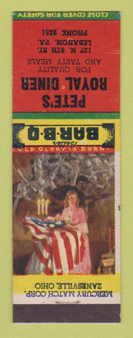 Matchbook Cover - Pete's Royal Diner Lebanon PA BBQ