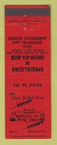 Matchbook Cover - Shish Ka Bob House Shrewsbury MA