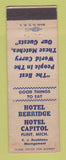 Matchbook Cover - Hotel Berridge Capitol Flint MI