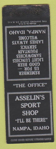 Matchbook Cover - Asselin's Sport Shop Fountain Nampa ID WEAR
